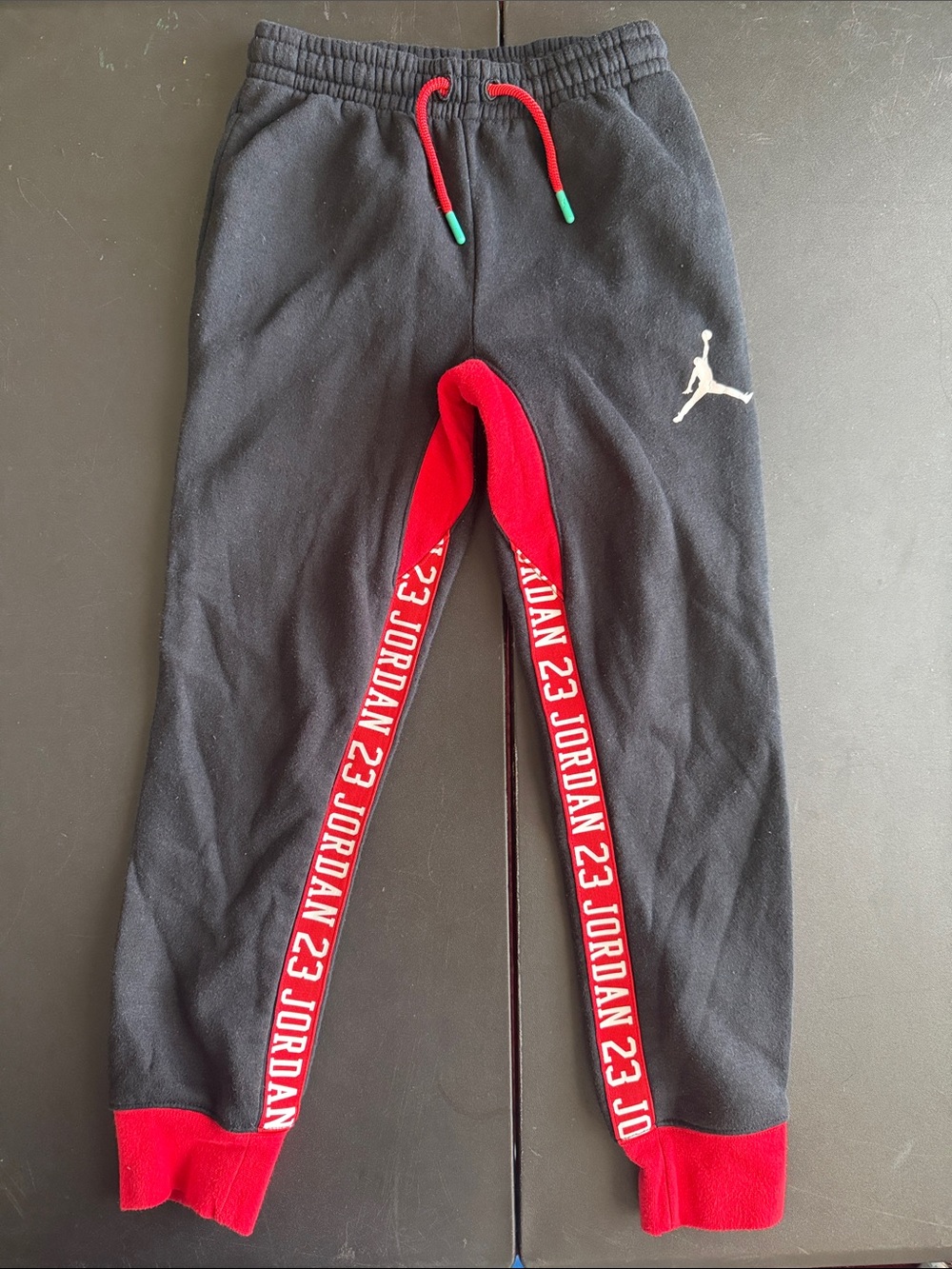 Jordan Kids Black Joggers with Red and White Details